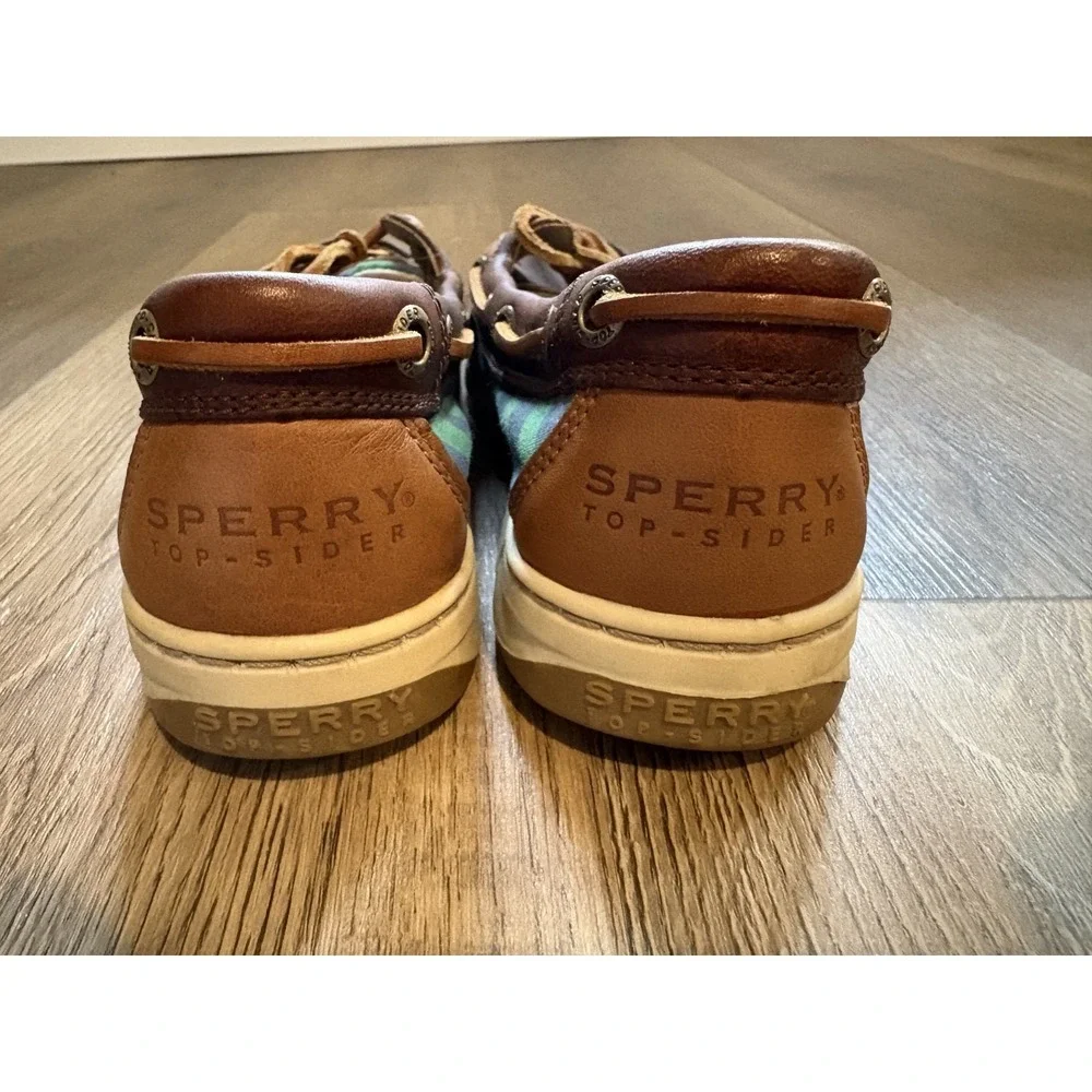 Women's SPERRY TOP-SIDER Summer Boat Shoes STS94093‎ Size 5.5 Green Navy Stripes